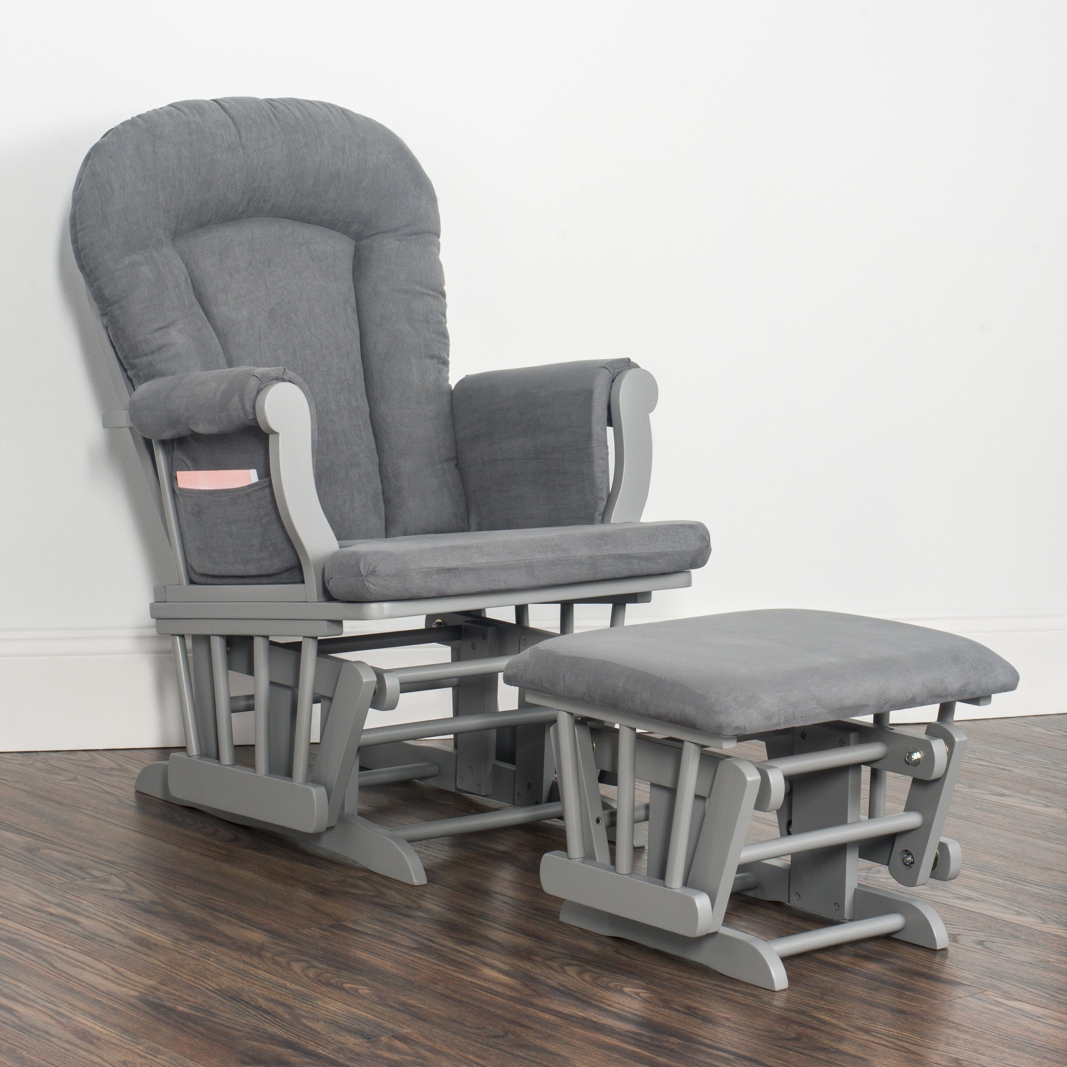 gray glider rocker with ottoman