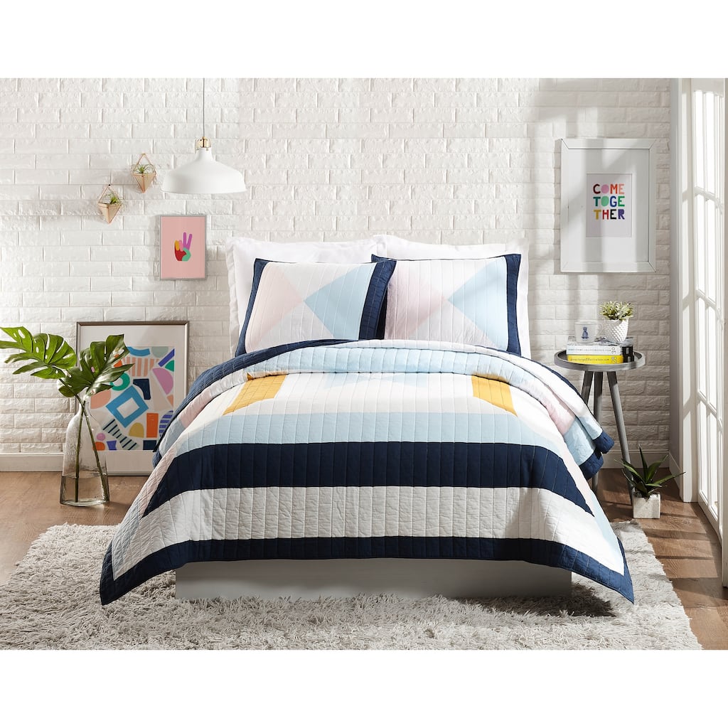 Carson Carrington Intjvallsbenning Diamond Patchwork 3-piece Quilt Set