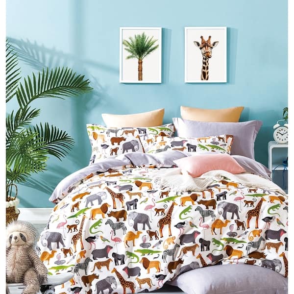 Shop Porch Den Brauner Animal Print Cotton 3 Piece Queen Full