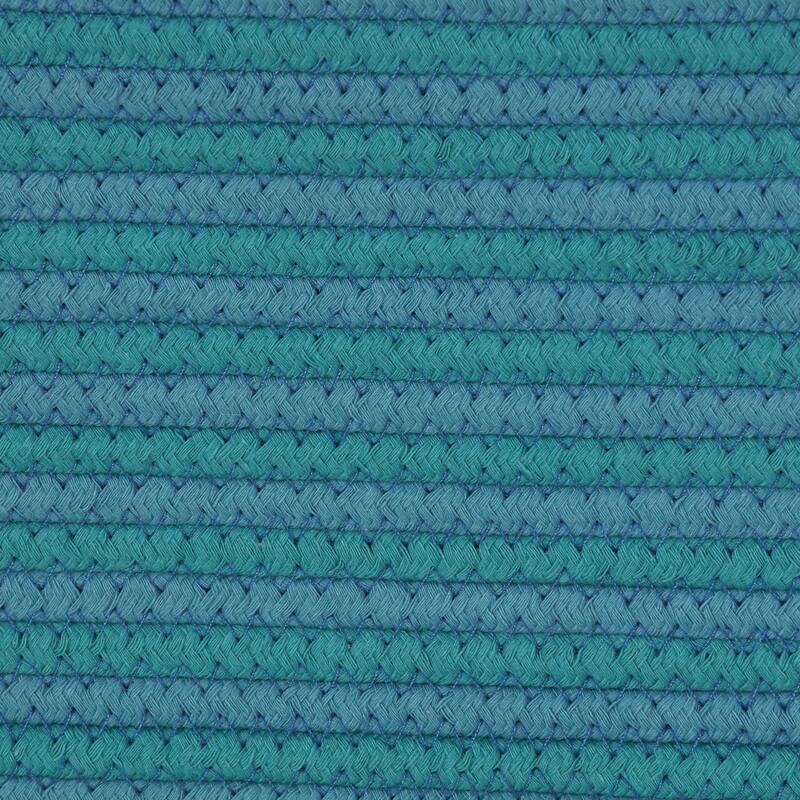 Cortesi Home Macon Square Rope Pouf Ottoman, Grey and White