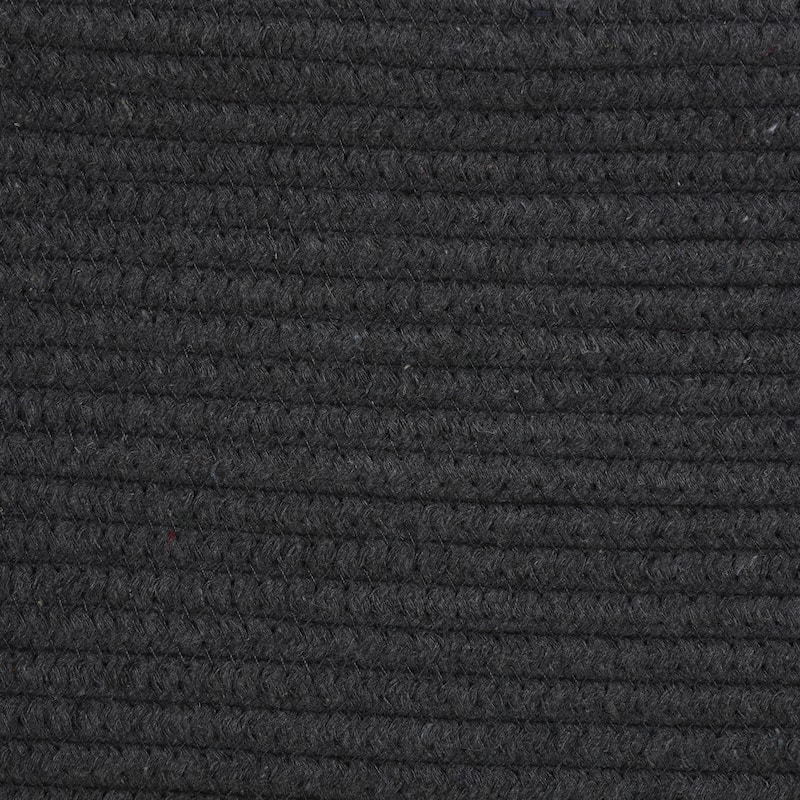 Cortesi Home Macon Square Rope Pouf Ottoman, Grey and White