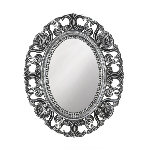 Vintage Style Silver Oval Wall Mirror