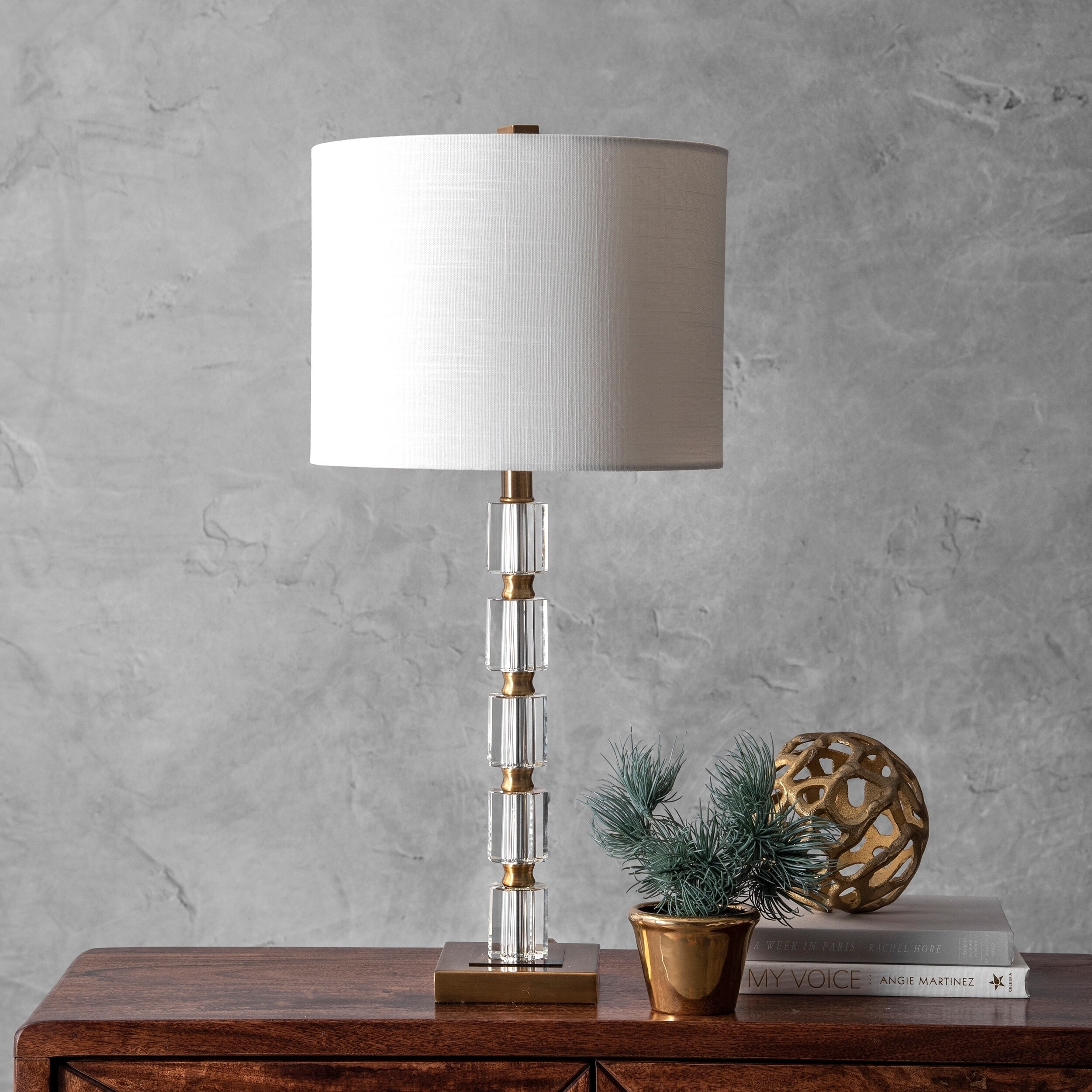 Nuloom 29 Crystal Bamboo Pole Burlap Shade Table Lamp On Nuloom 29 Crystal Bamboo Pole