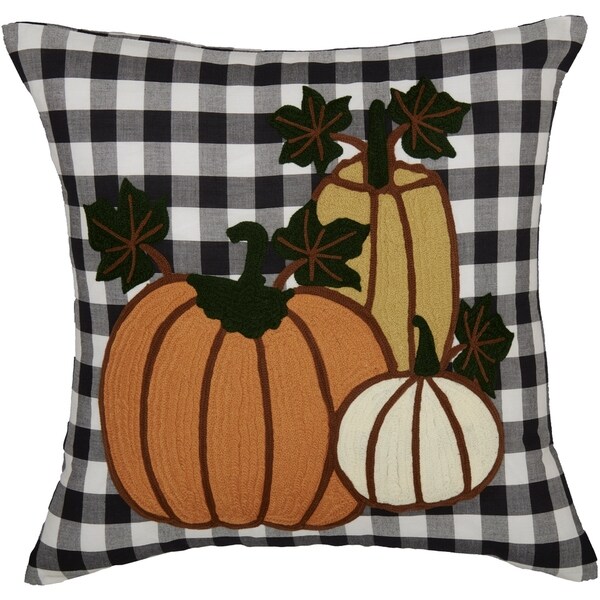 buffalo check pumpkin pillow