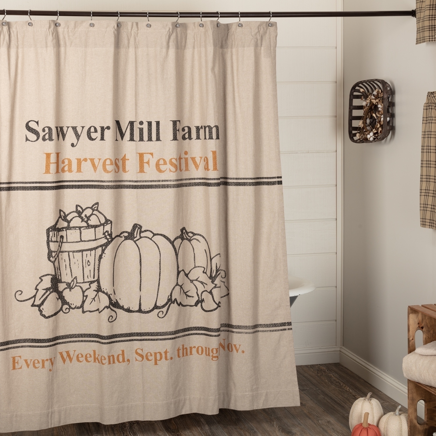 Sawyer Mill Charcoal Harvest Festival Shower Curtain 72x72 On Sale Overstock 28594791