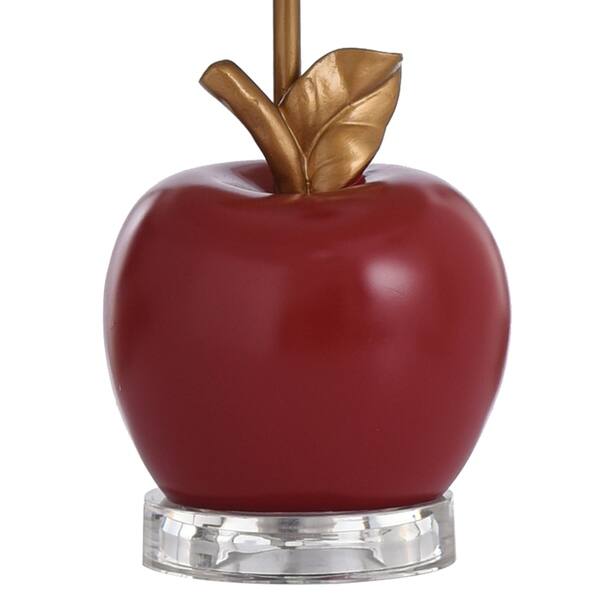 Copper Grove Korce 1 Light Red Apple Accent Lamp With Goldtone Leaf And Stem On Sale Overstock