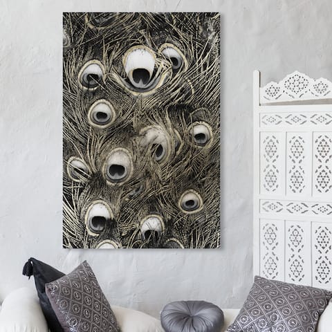 Oliver Gal 'Peacock Gold' Abstract Wall Art Canvas Print - Gold, Black