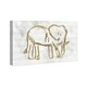 Oliver Gal 'Gold Elephant Rustic' Animals Wall Art Canvas Print - Gold ...