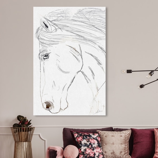 Oliver Gal Horse Sketch II Animals Wall Art Canvas Print  Black White   On Sale  Bed Bath  Beyond  28595395