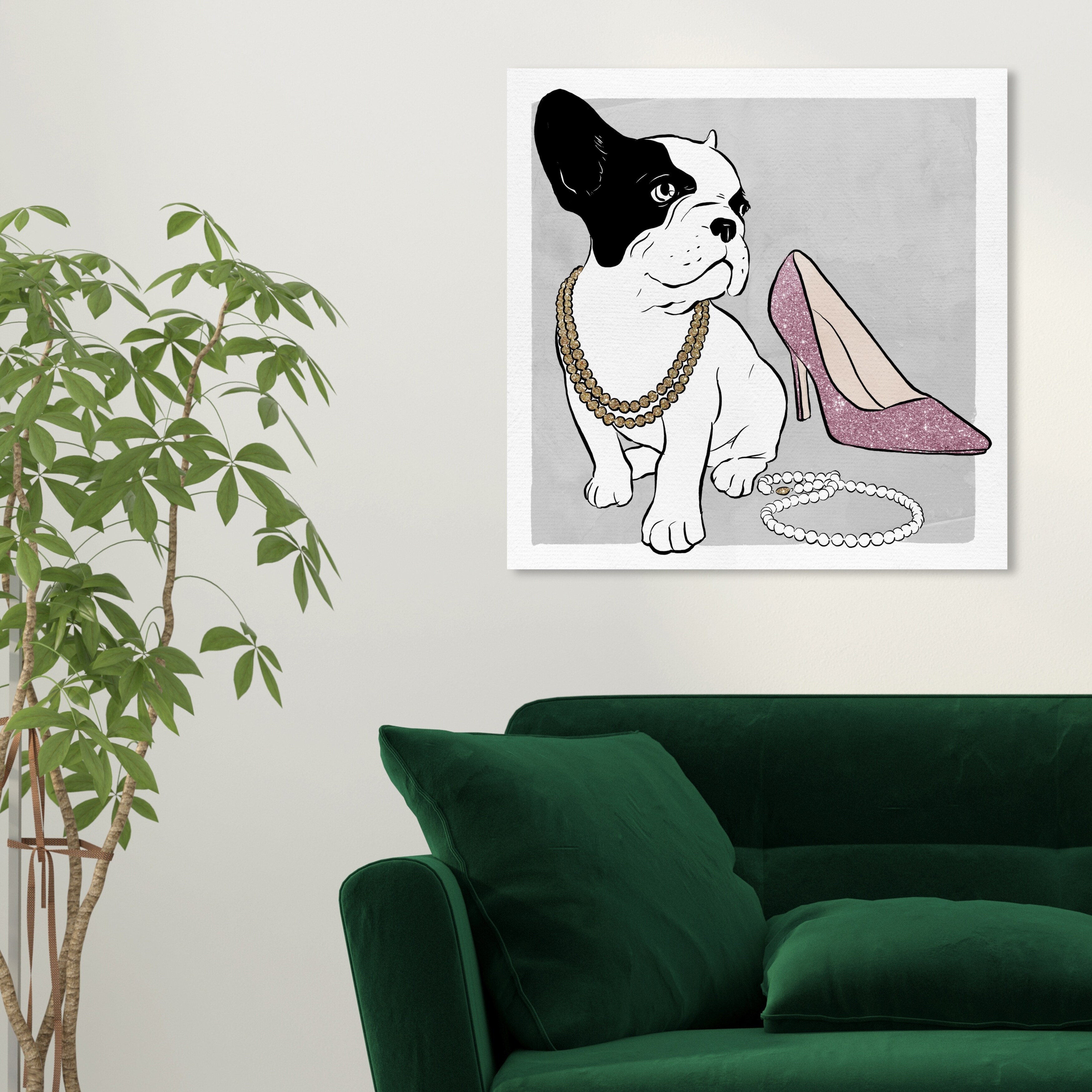 Oliver Gal 'Frenchie and Pearls' Animals Wall Art Canvas Print White,  Pink On Sale Bed Bath  Beyond 28595430