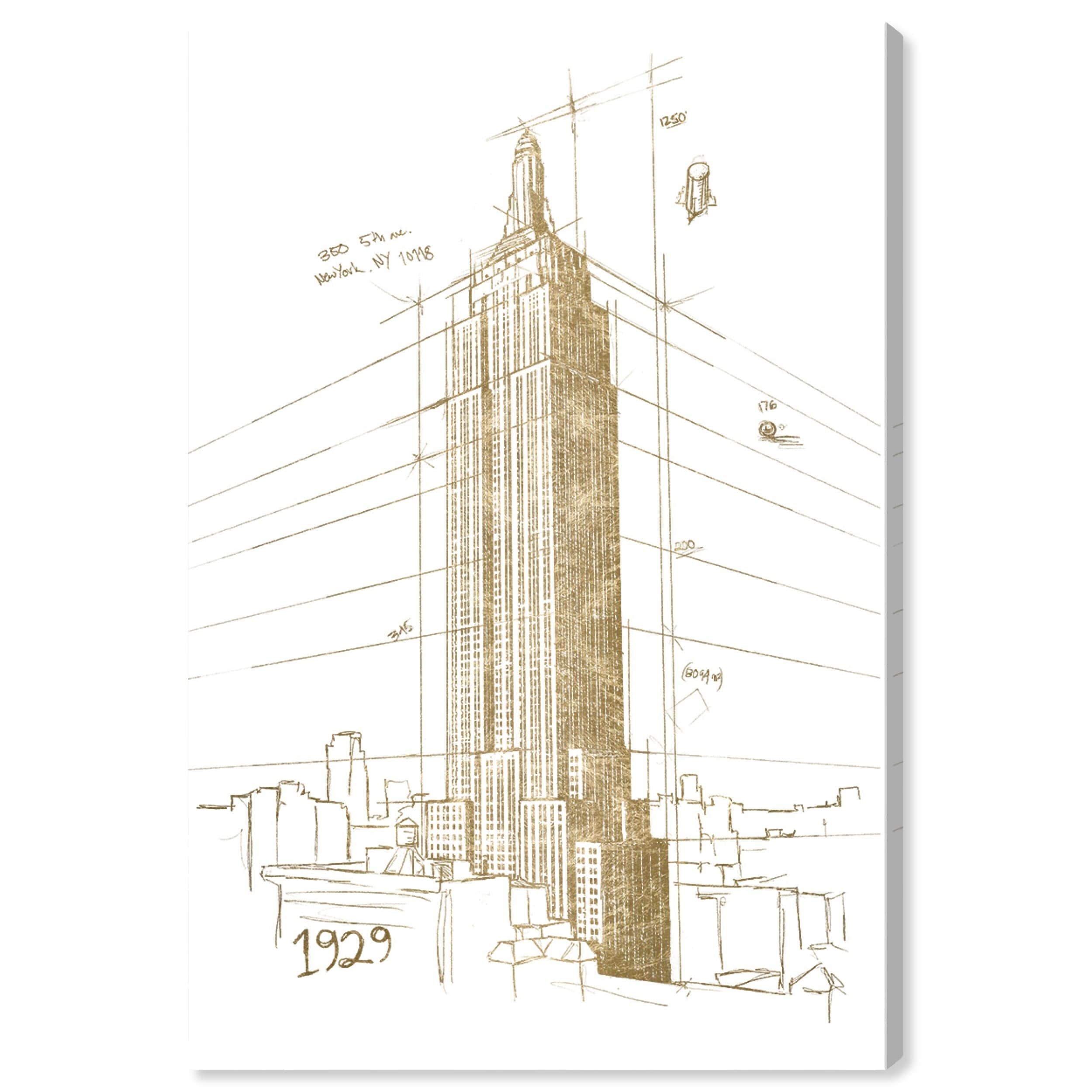 Shop Oliver Gal 20897 Golden Empire State Building Architecture