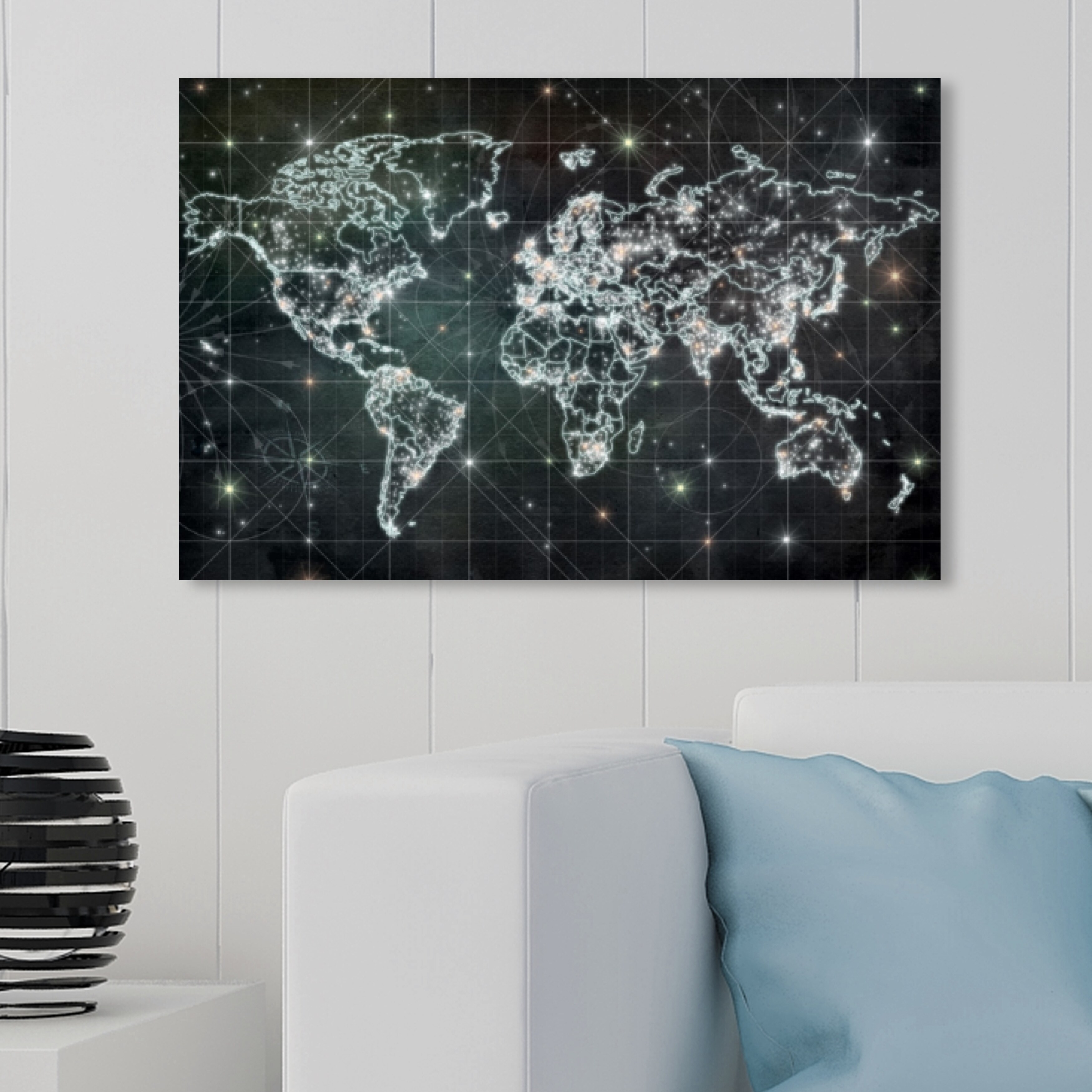 Shop Oliver Gal Star Map Astronomy And Space Wall Art Canvas Print Black White Overstock 28595649