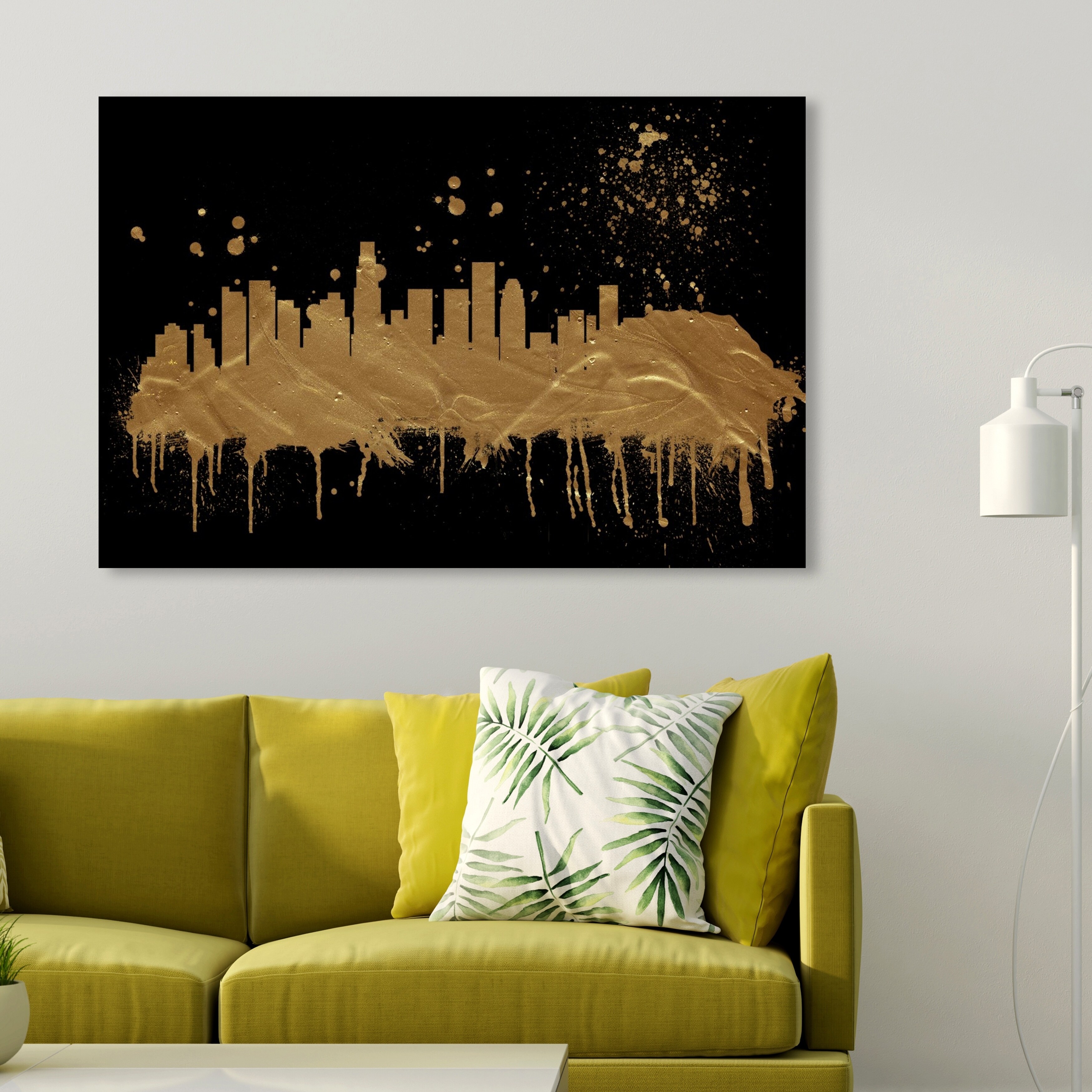 Shop Oliver Gal Los Angeles Skyline Cities And Skylines Wall Art Canvas Print Gold Black Overstock 28595673