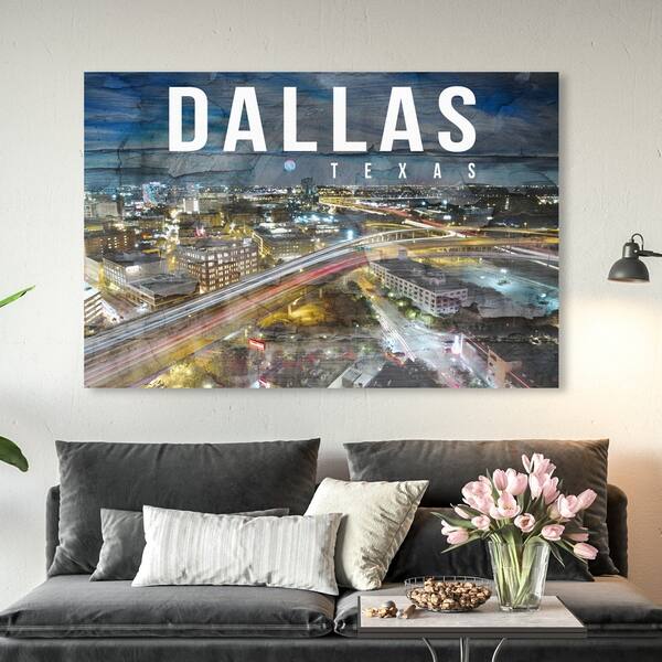 Shop Oliver Gal Dallas Landscape Cities And Skylines Wall Art Canvas Print Blue Yellow On Sale Overstock 28595747