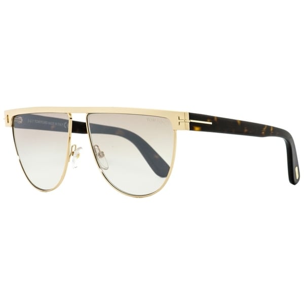 Tom Ford Stephanie TF 570 14X Gunmetal Metal Sunglasses Blue Gradient Lens