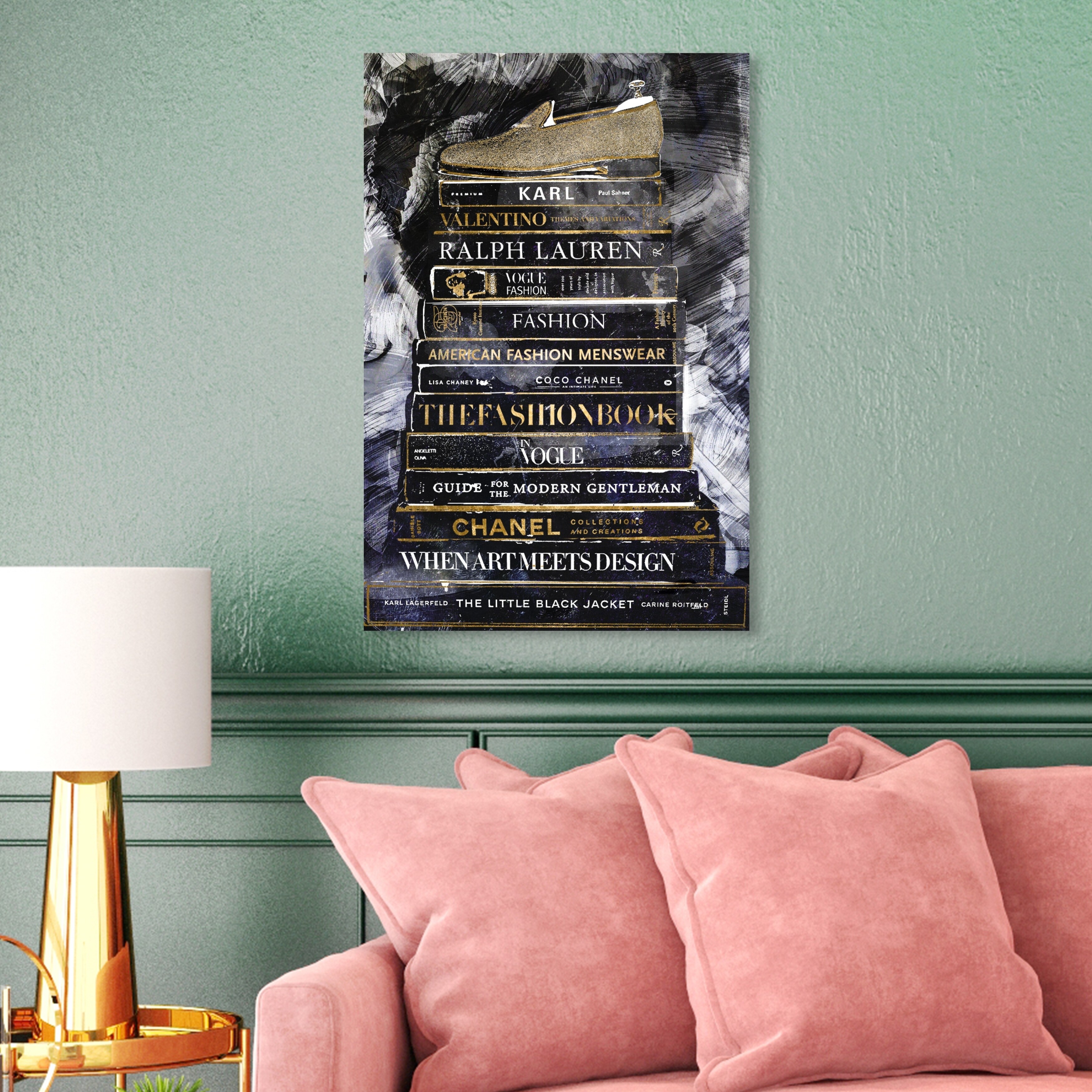 Oliver Gal 'Clear Fashion Thoughts Enzo' Fashion and Glam Wall Art Canvas  Print - Black, Gold - Bed Bath & Beyond - 28526101