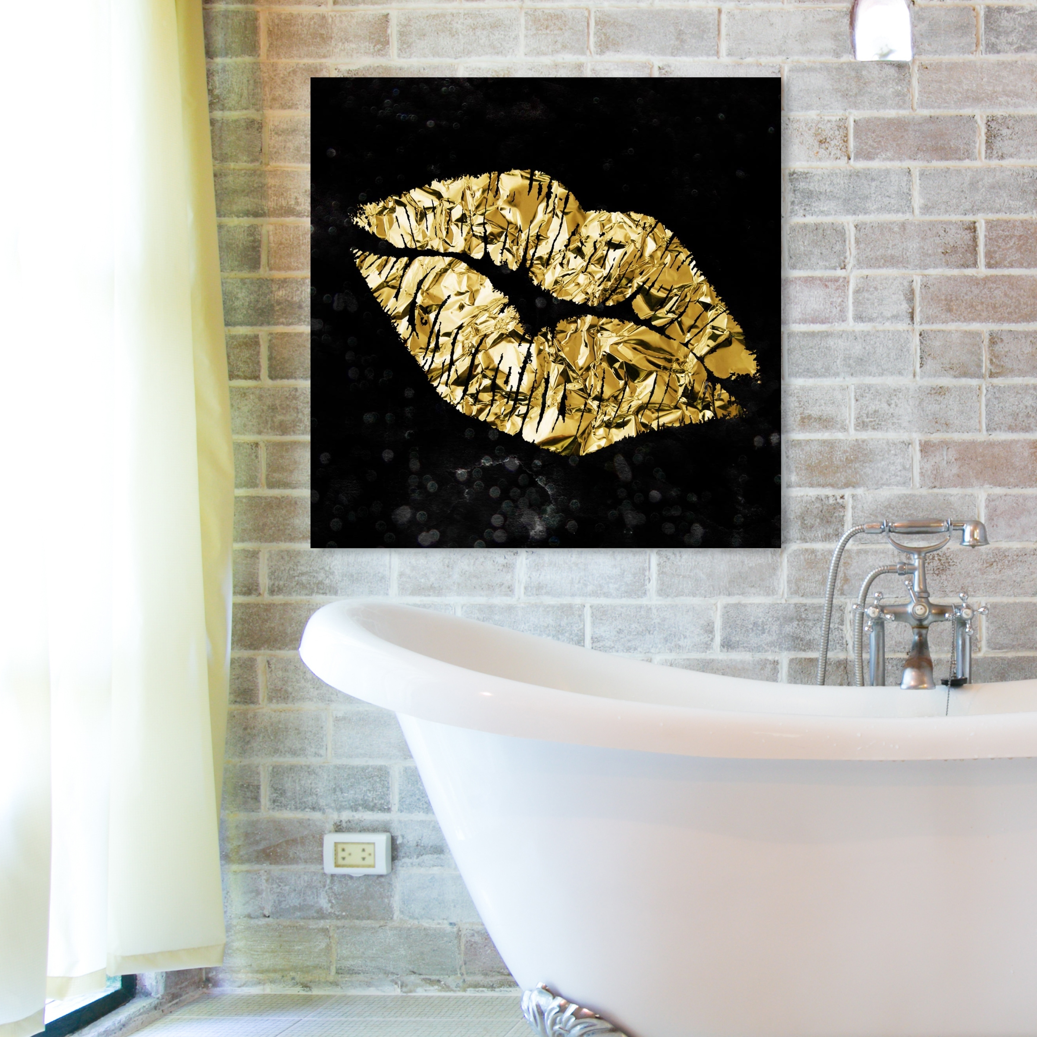 Shop Oliver Gal Gold And Black Kiss Fashion And Glam Wall Art Canvas Print Gold Black Overstock 28595911