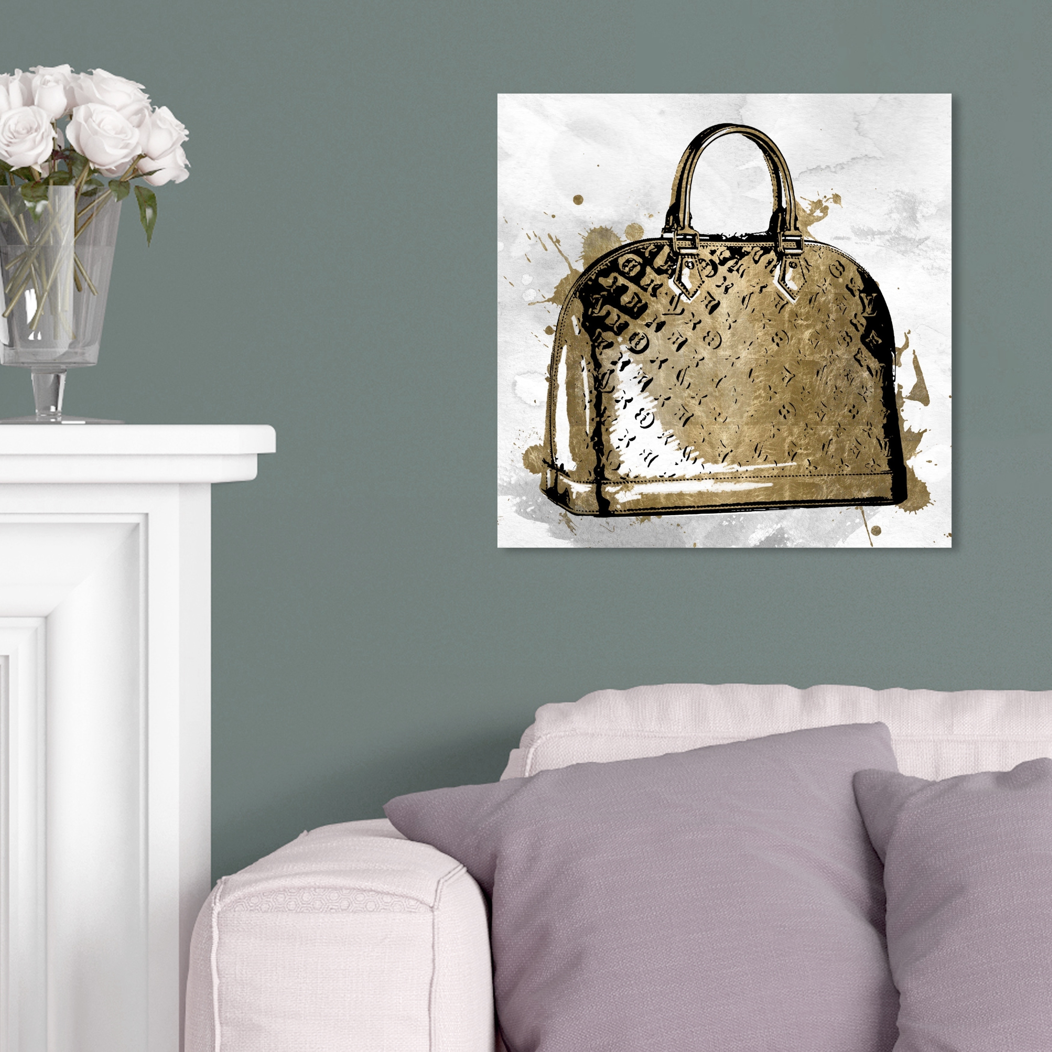 Oliver Gal 'LV Gold' Fashion and Glam Wall Art Canvas Print - Gold