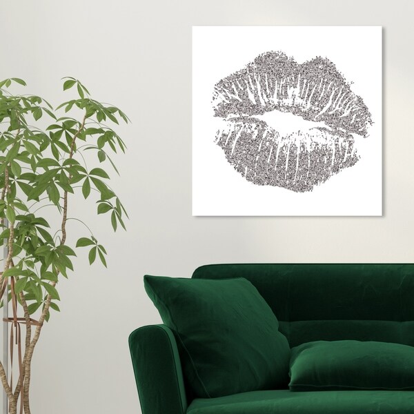 Oliver Gal 'Simple Kiss Opal Gray' Fashion and Glam Wall Art
