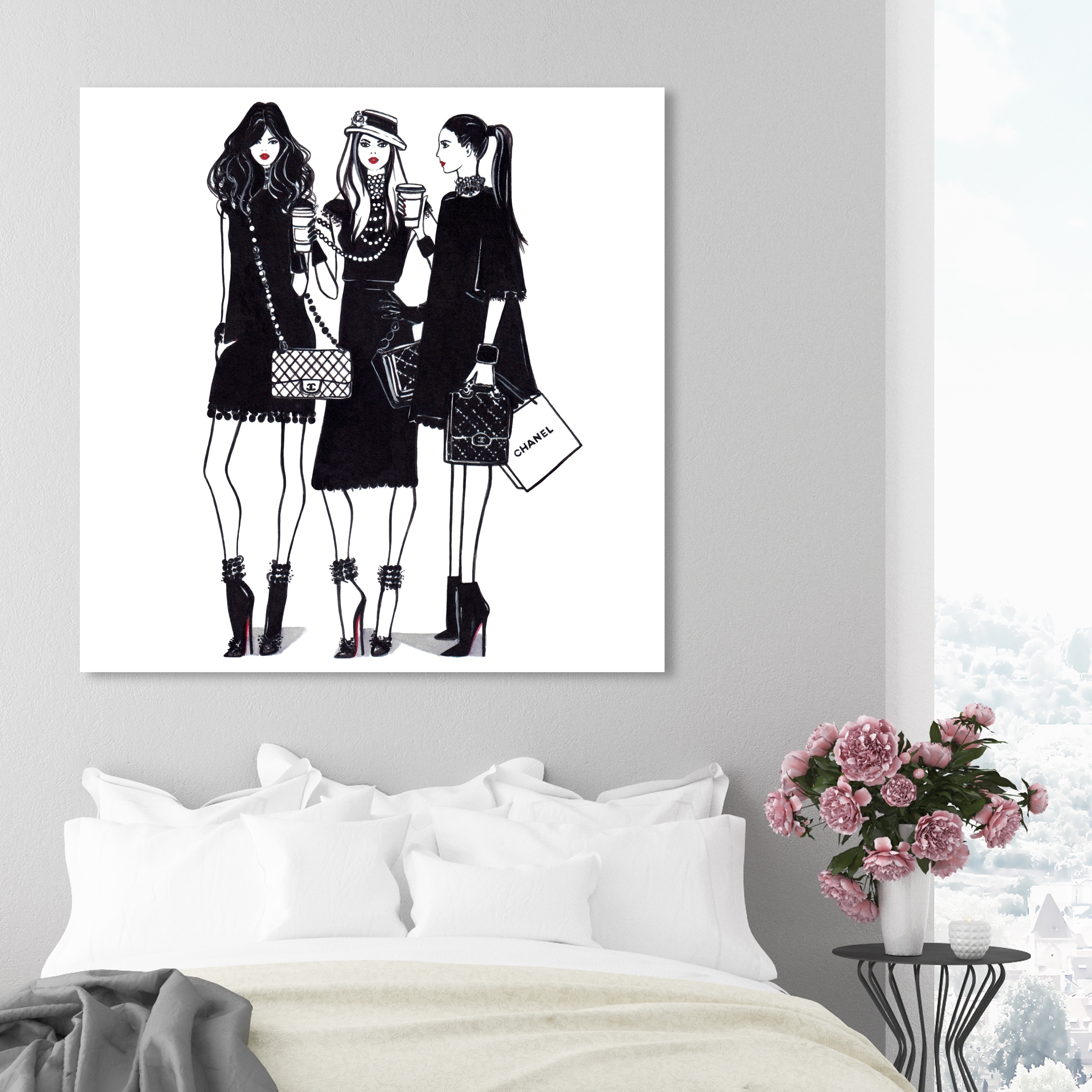 Oliver Gal 'Doll Memories - French Girl' Fashion and Glam Wall Art Canvas  Print Outfits - White, Black - Bed Bath & Beyond - 32479367