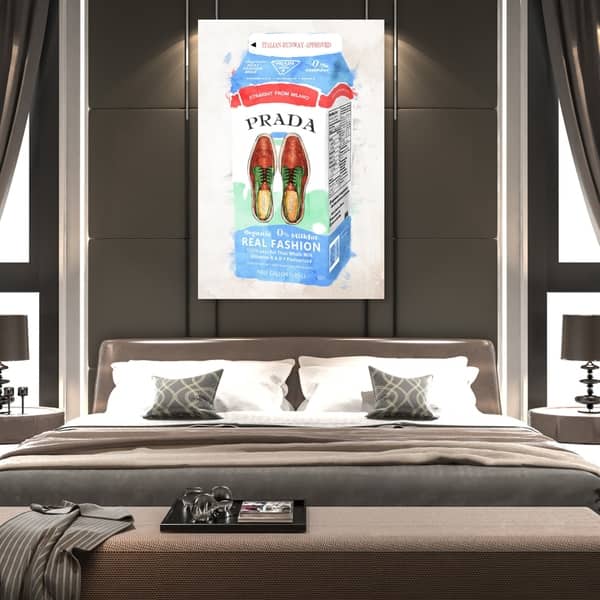 slide 2 of 11, Oliver Gal 'Milano Milk' Fashion and Glam Wall Art Canvas Print - White, Red 30 x 45