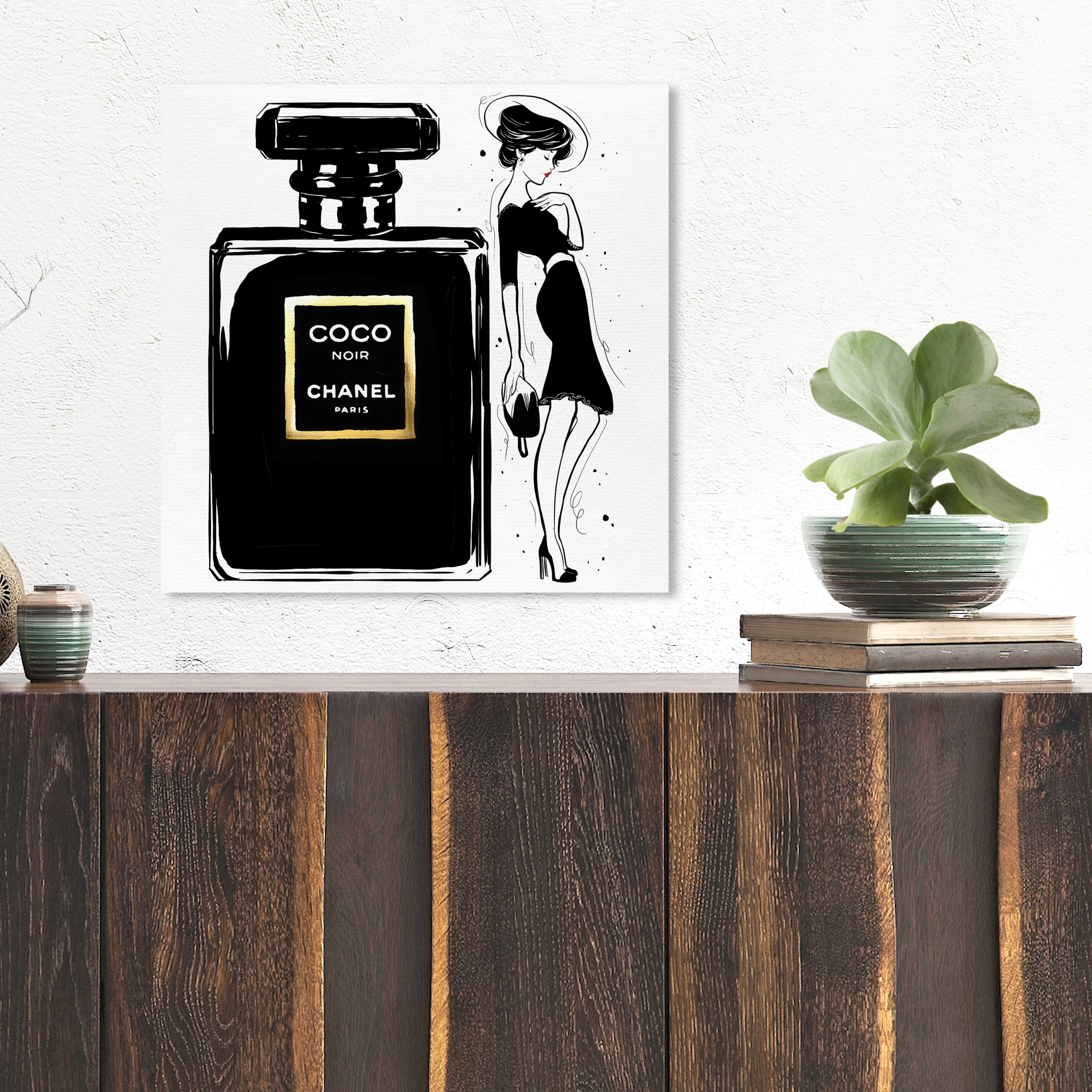 Oliver Gal 'Noir Fashionista' Fashion and Glam Wall Art Canvas