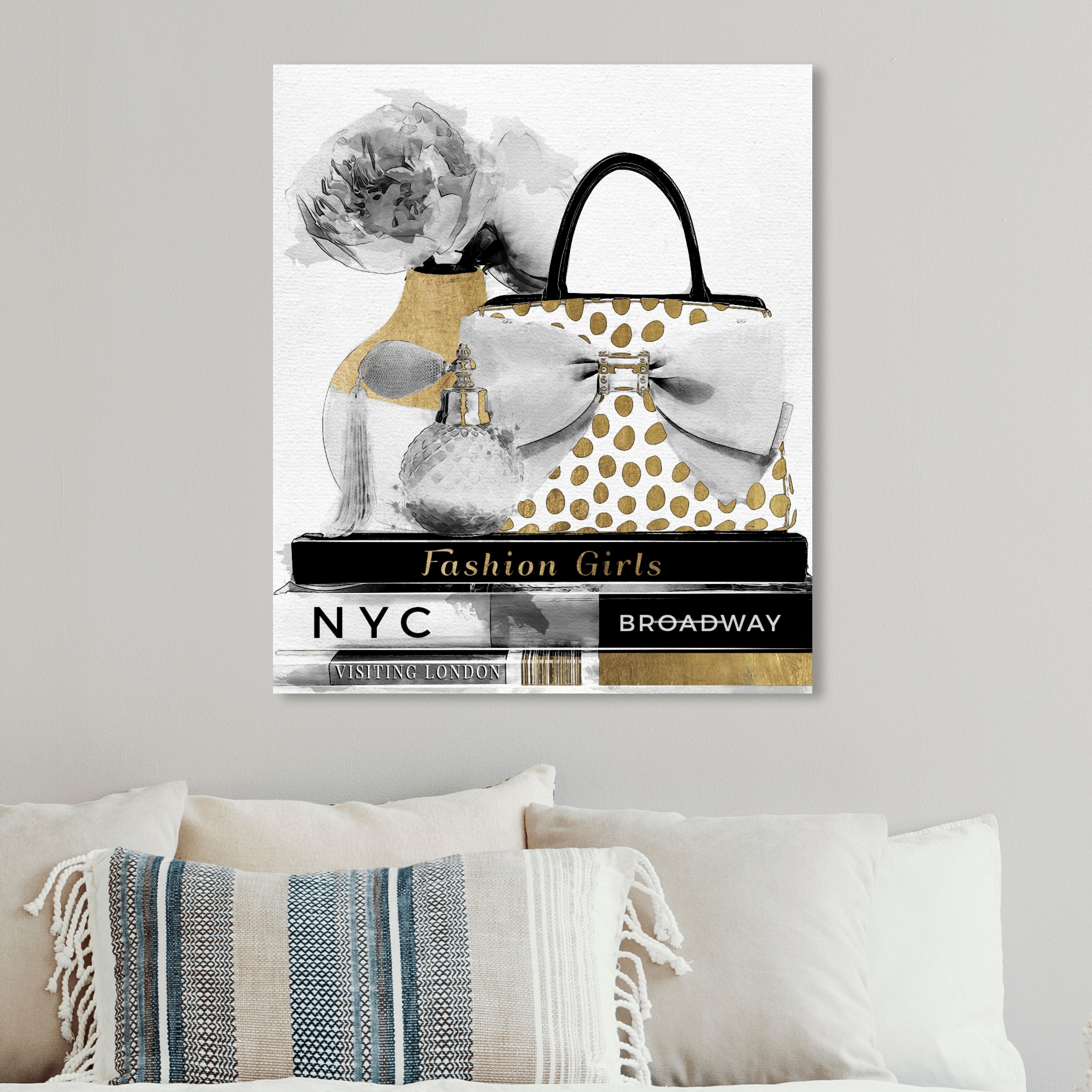 Shop Oliver Gal My Girly Essentials Luxe Fashion And Glam Wall Art Canvas Print Gold White Overstock 28596333