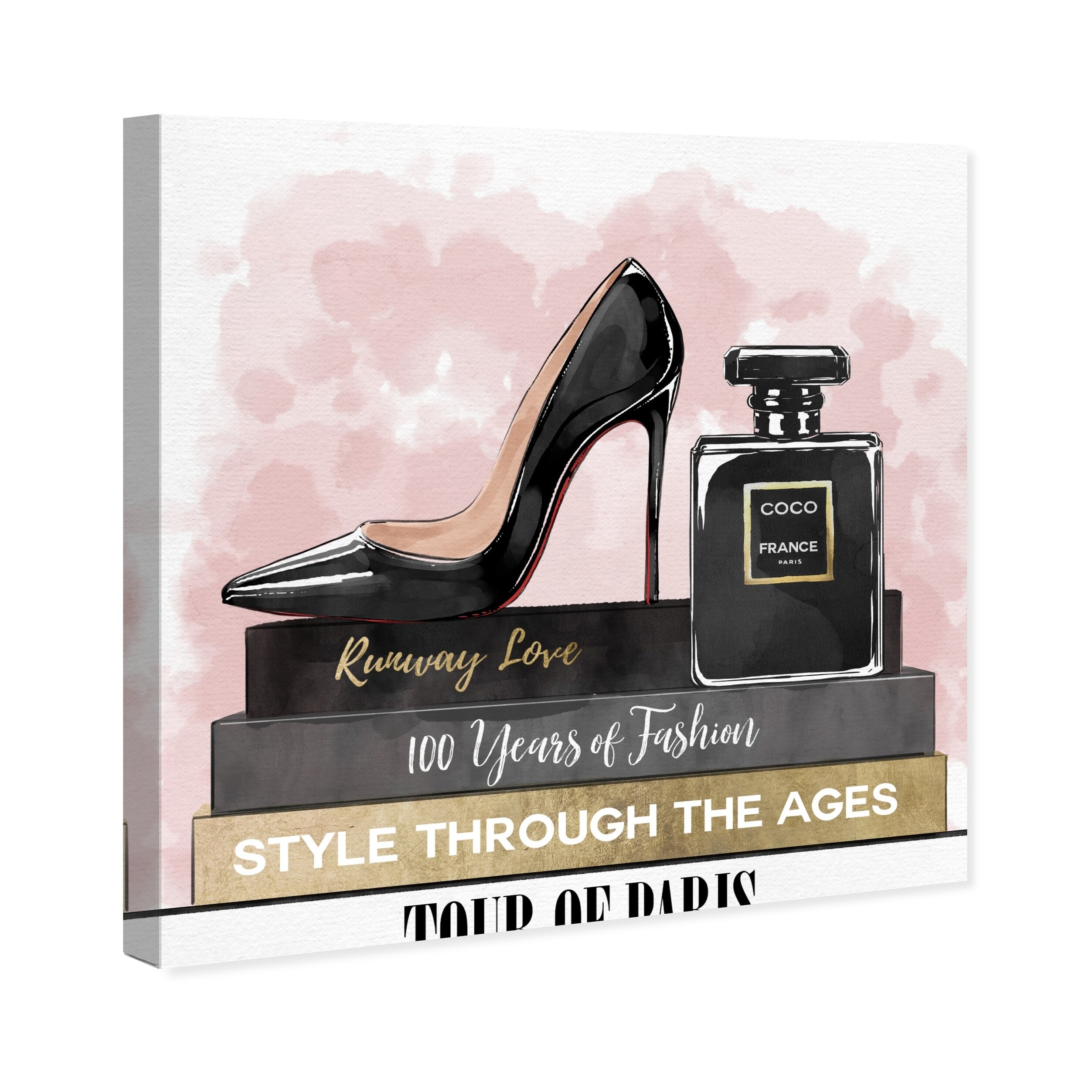 Oliver Gal 'Glam Heels and Books' Fashion and Glam Wall Art Canvas