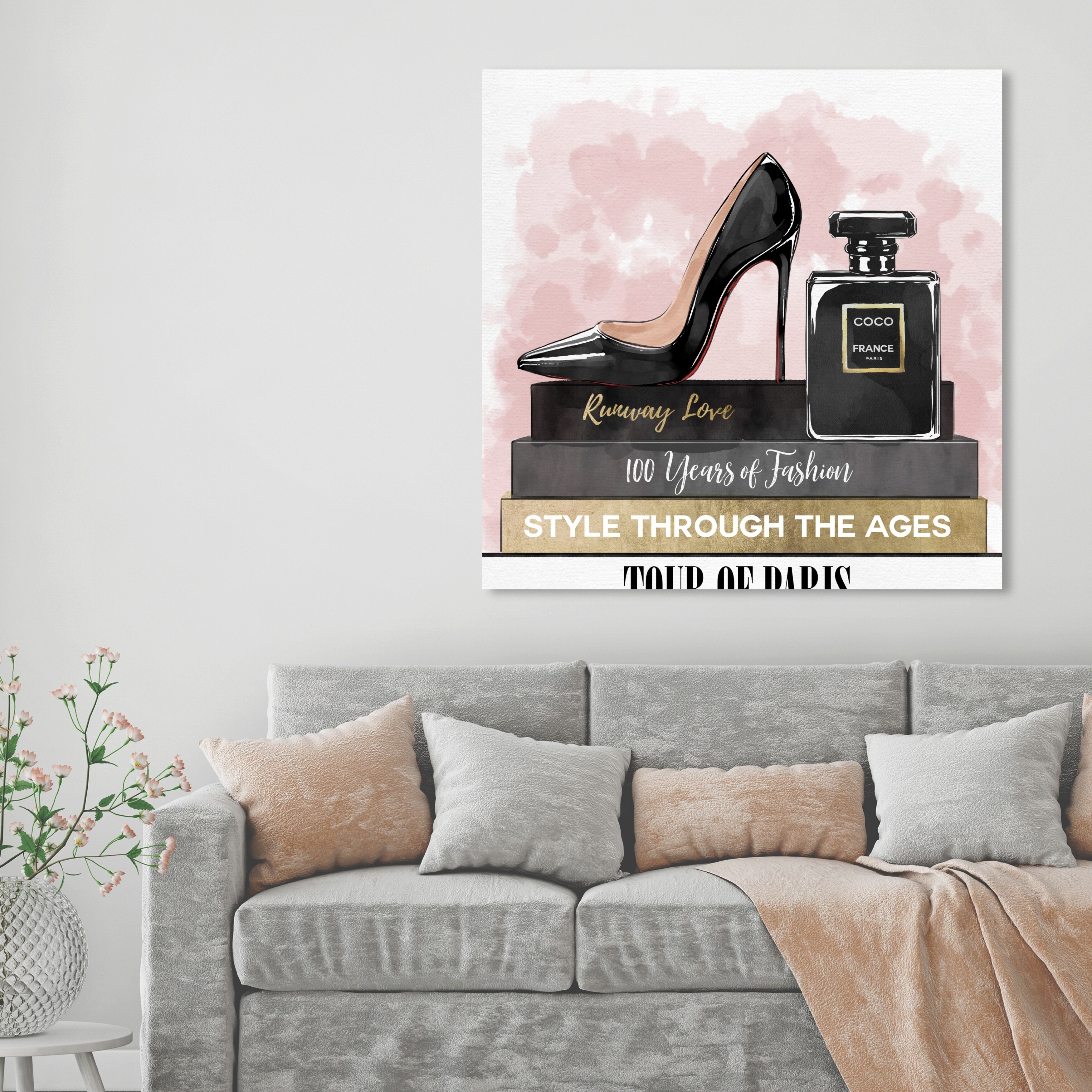 Oliver Gal 'Glam Heels and Books' Fashion and Glam Wall Art Canvas