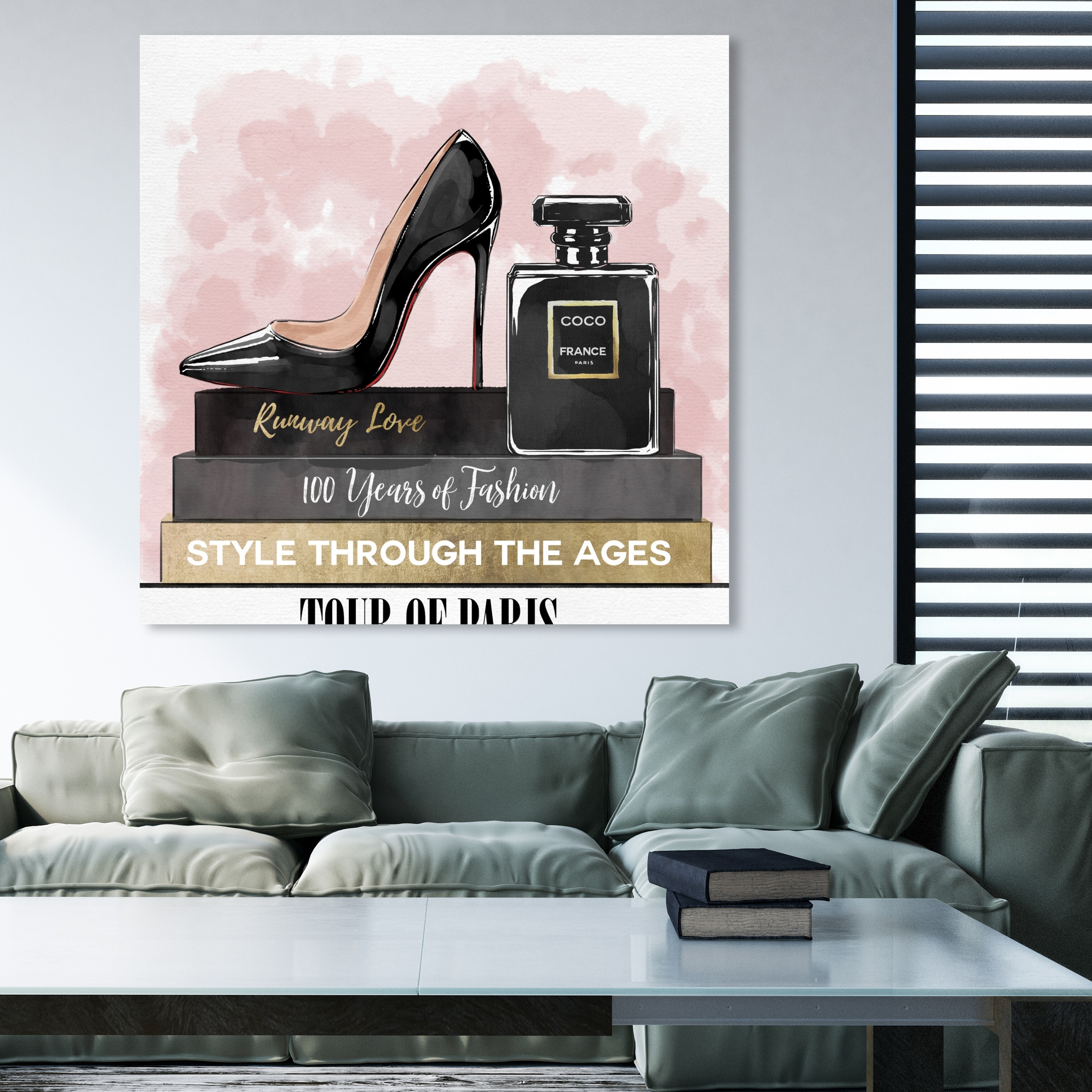 Oliver Gal 'Glam Heels and Books' Fashion and Glam Wall Art Canvas