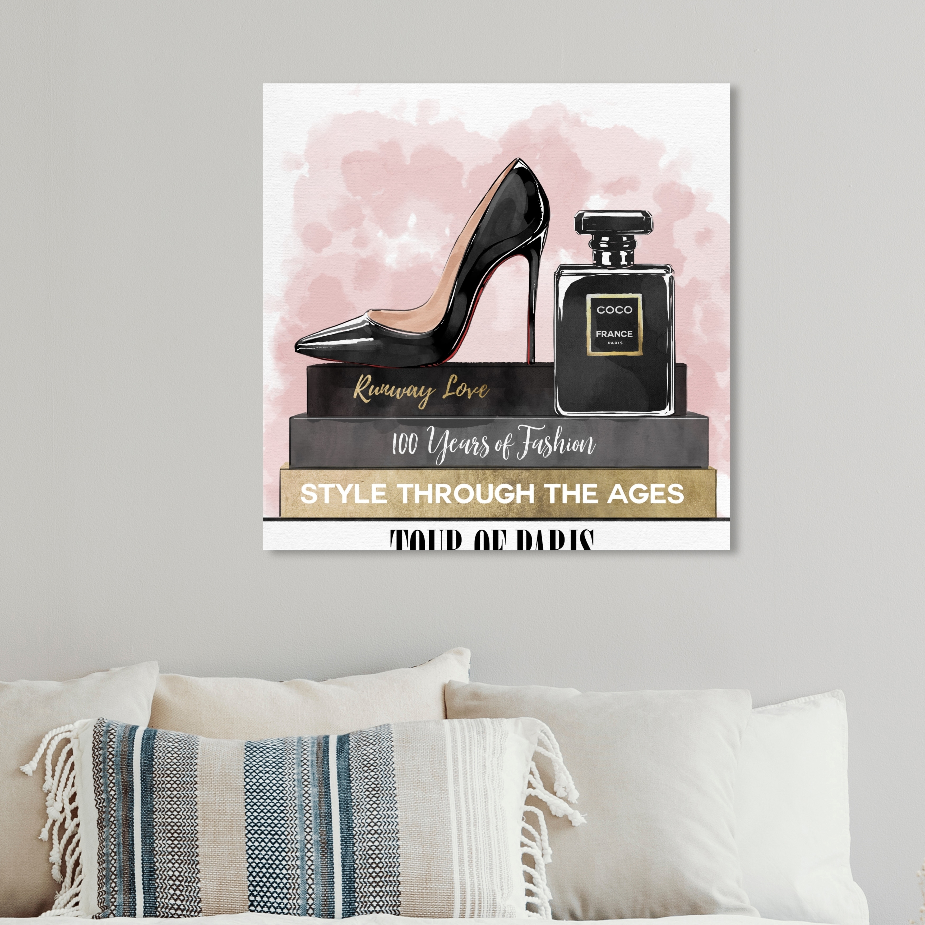 Oliver Gal 'Glam Heels and Books' Fashion and Glam Wall Art Canvas