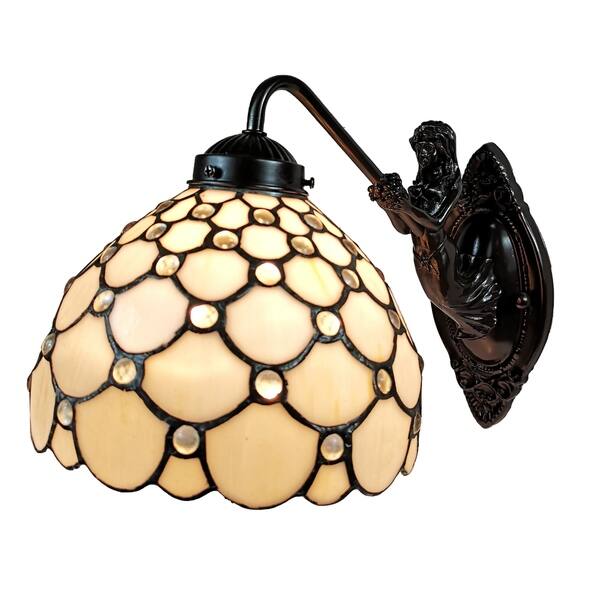 Tiffany Style Wall Lamp White Jeweled Mermaid Arch Tiffany Style Wall Lamp White Jeweled Mermaid Arch