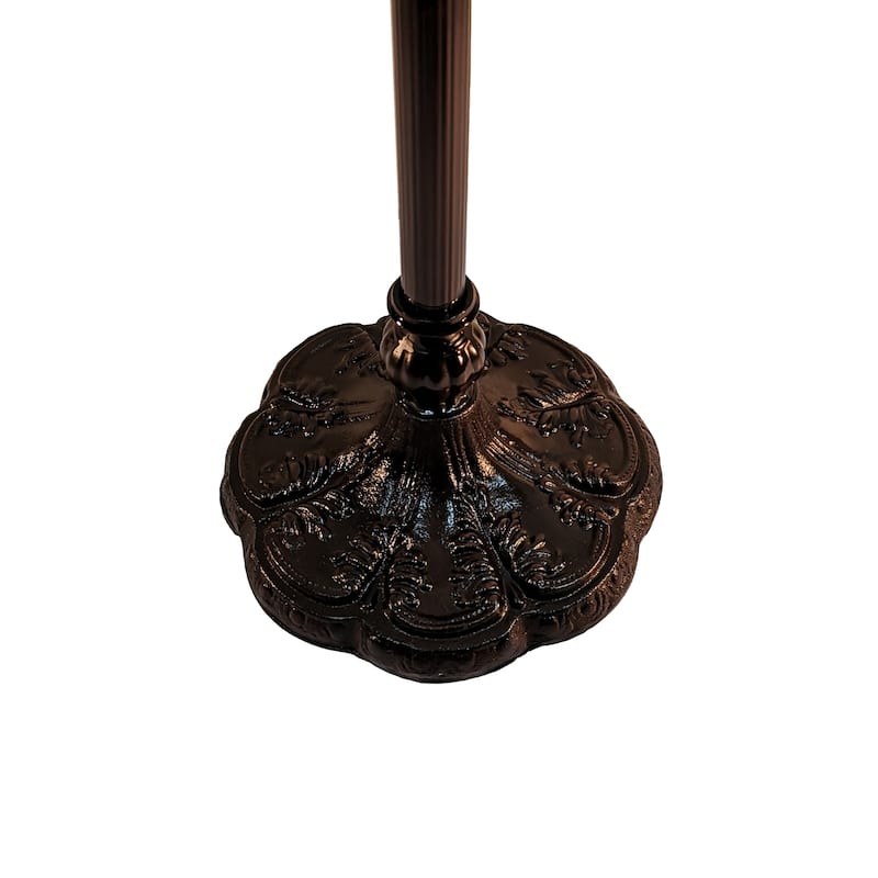 Tiffany Style Floor Lamp Torchiere Standing 72" Tall Stained Glass White Traditional Peacock Reading AM275FL12B Amora Lighting
