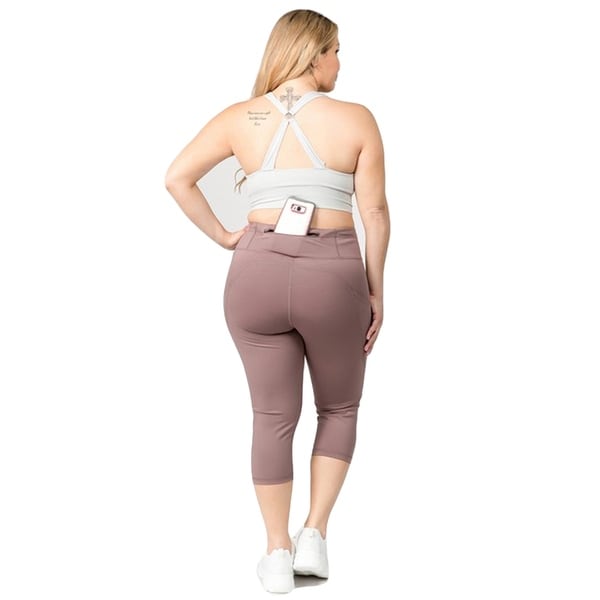 plus size capri yoga pants with pockets