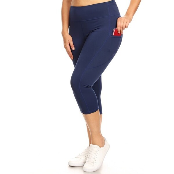 plus size capri yoga pants with pockets