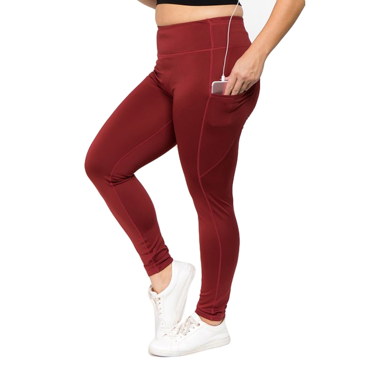 maroon leggings with pockets