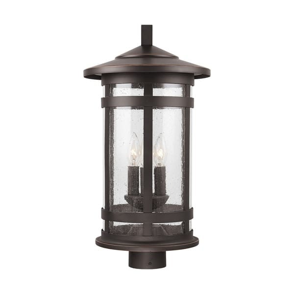 Mission Hills 3-light Oiled Bronze Outdoor Post Mount - Bed Bath ...