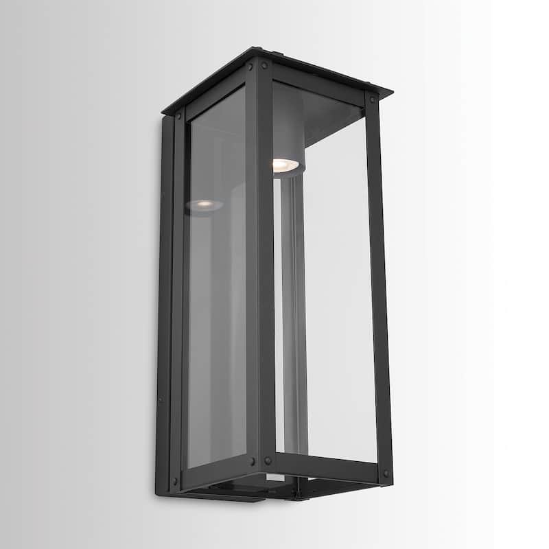 Hunt 1-light Black Outdoor LED Wall Lantern