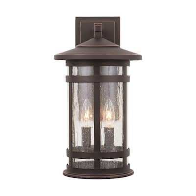 Mission Hills 2-light Oiled Bronze Outdoor Wall Lantern