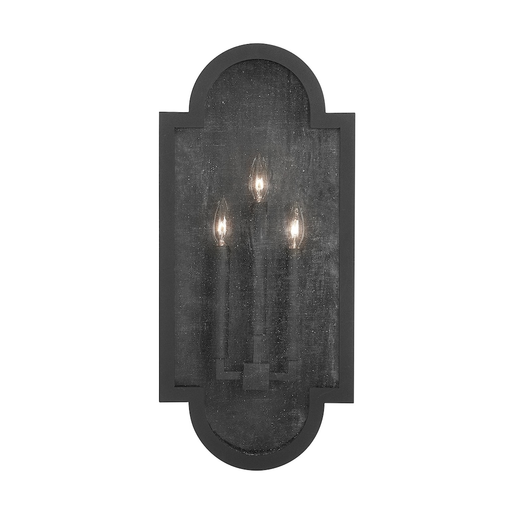Monroe 3-light Black Outdoor Wall Lantern