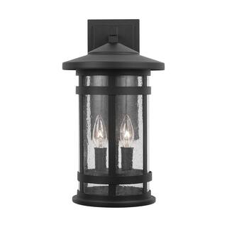 Mission Hills 2-light Black Outdoor Wall Lantern