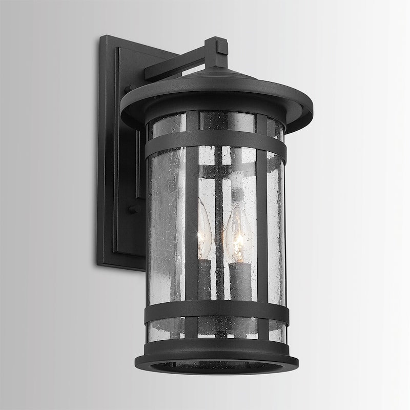 Mission Hills 2-light Black Outdoor Wall Lantern