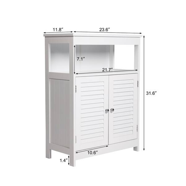 Shop Kinbor Bathroom Floor Cabinet Free Standing Storage Organizer With Double Door And Adjustable Shelf Overstock 28599863