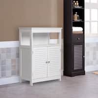 Kinbor Bathroom Floor Cabinet Free Standing Storage Organizer with Double Door and Adjustable Shelf