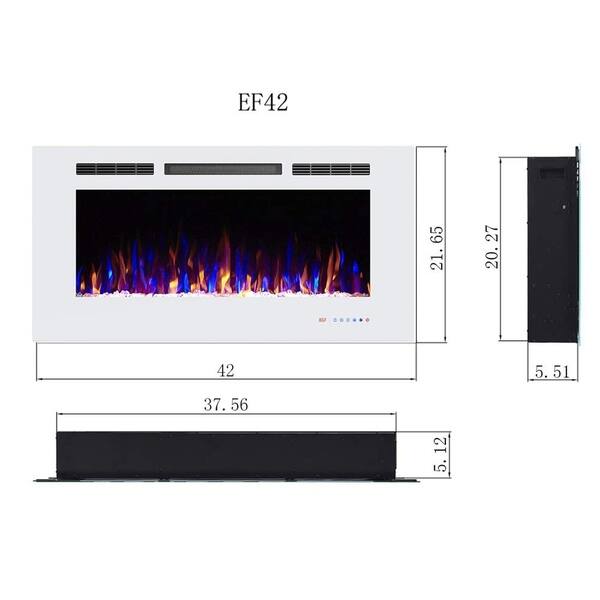 Essex Electric Fireplace       - Essex 40 Inch Built In Ventless Recessed Wall Mounted Electric Fireplace Pebble Crystal Log : Electric fireplaces are an attractive alternative.