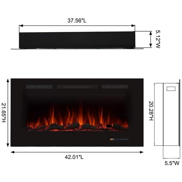 Shop Glitzhome Recessed Wall Mounted Electric Fireplace Free