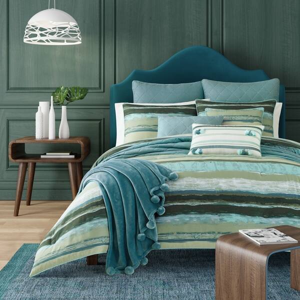 Porch Den Caden Green Cotton King Size Comforter Set As Is Item Overstock 28600135