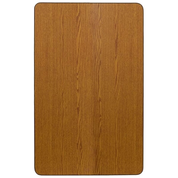 Standard Height Adjustable Legs 24 W x 48 D x 21.125-30.125 H 24 W x 48 L Rectangular Oak Thermal Laminate Activity Table
