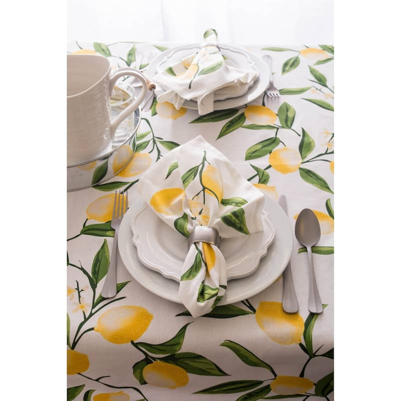 DII Lemon Bliss Print Tablecloth 70 Round