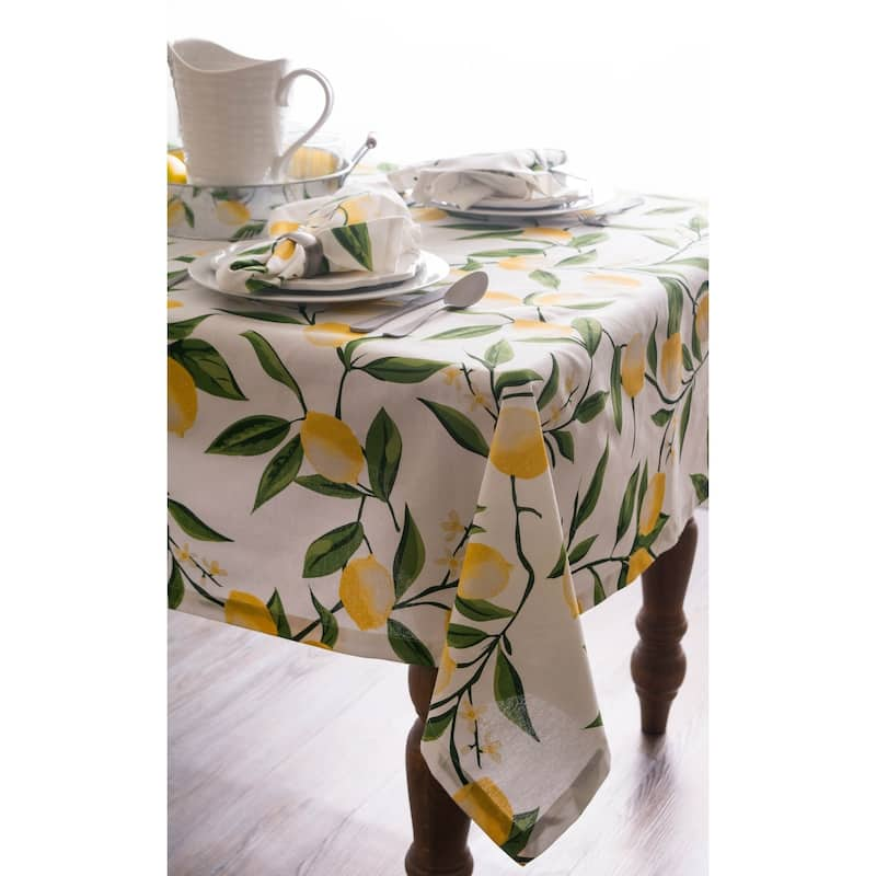 DII Lemon Bliss Print Tablecloth 70 Round